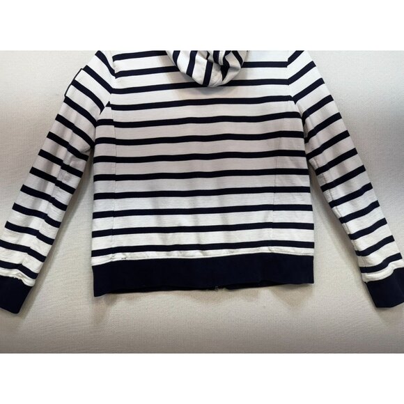 Lauren Ralph Lauren Womens Zip-Up Hoodie Jacket Sze M Navy White Striped Zip Up - Picture 9 of 10